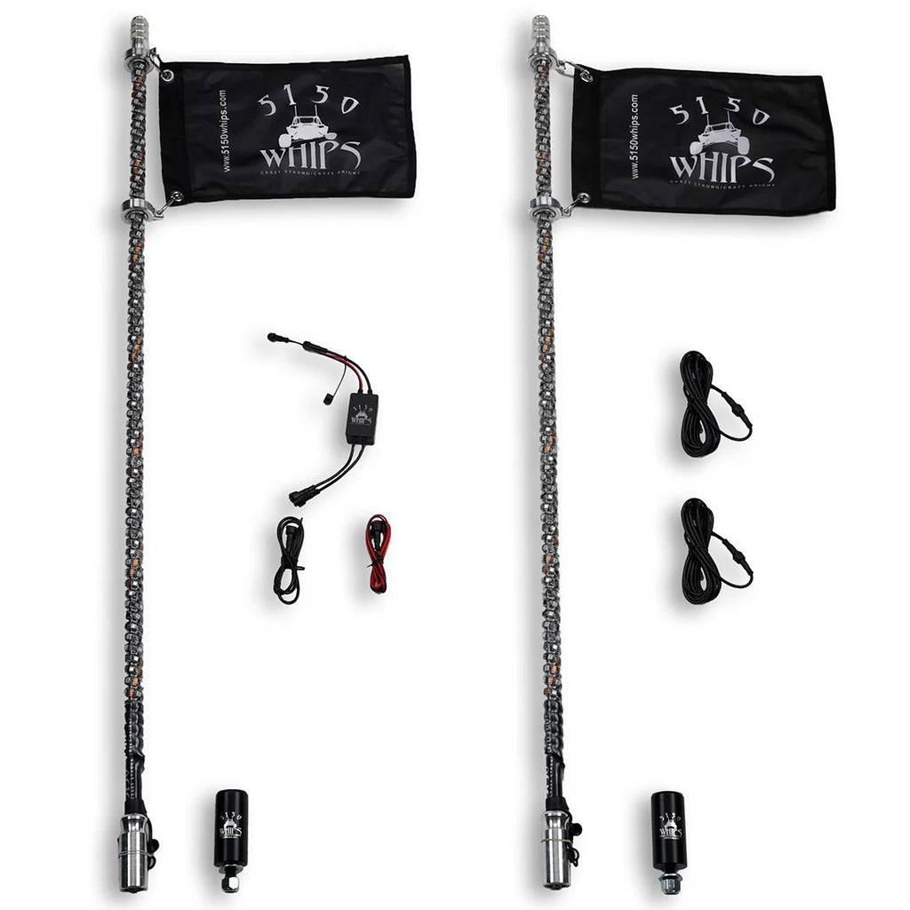 5150 187 Platinum LED Whips – Pair