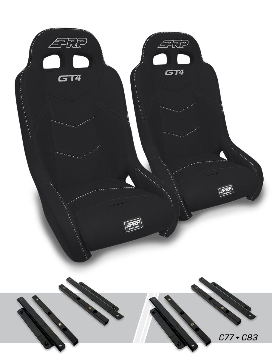 PRP GT4 Suspension Seats Kit for Polaris General, RZR S 900, 900 Trail, Trail, XP 1000, Turbo, Turbo S (Pair)