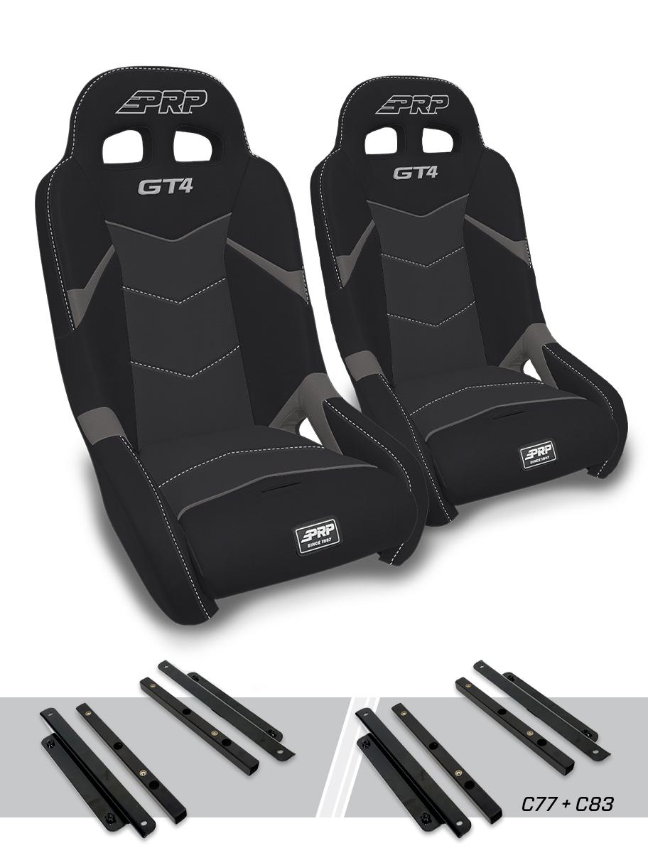PRP GT4 Suspension Seats Kit for Polaris General, RZR S 900, 900 Trail, Trail, XP 1000, Turbo, Turbo S (Pair)