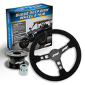 PRP Deep Dish Suede Steering Wheel Kit with Quick Release Hub for Polaris RZR, Can Am X3, Arctic Cat Wildcat, EZ-GO, GEM, John Deere Gator