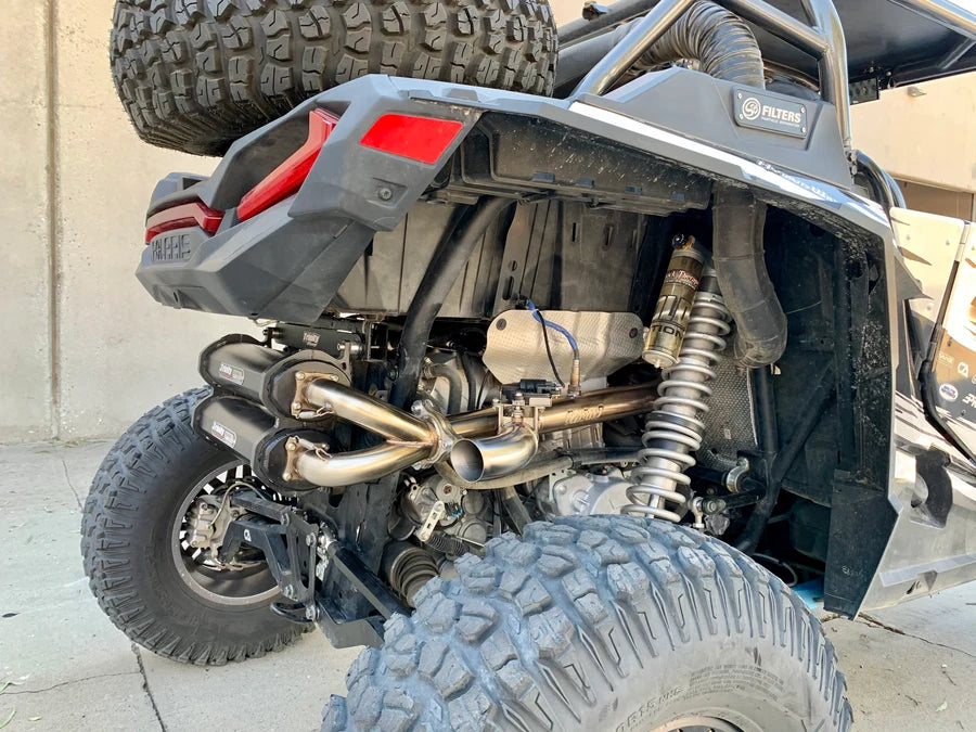 Trinity SIDE PIECE Header Pipe with Electronic Cutout - RZR Turbo
