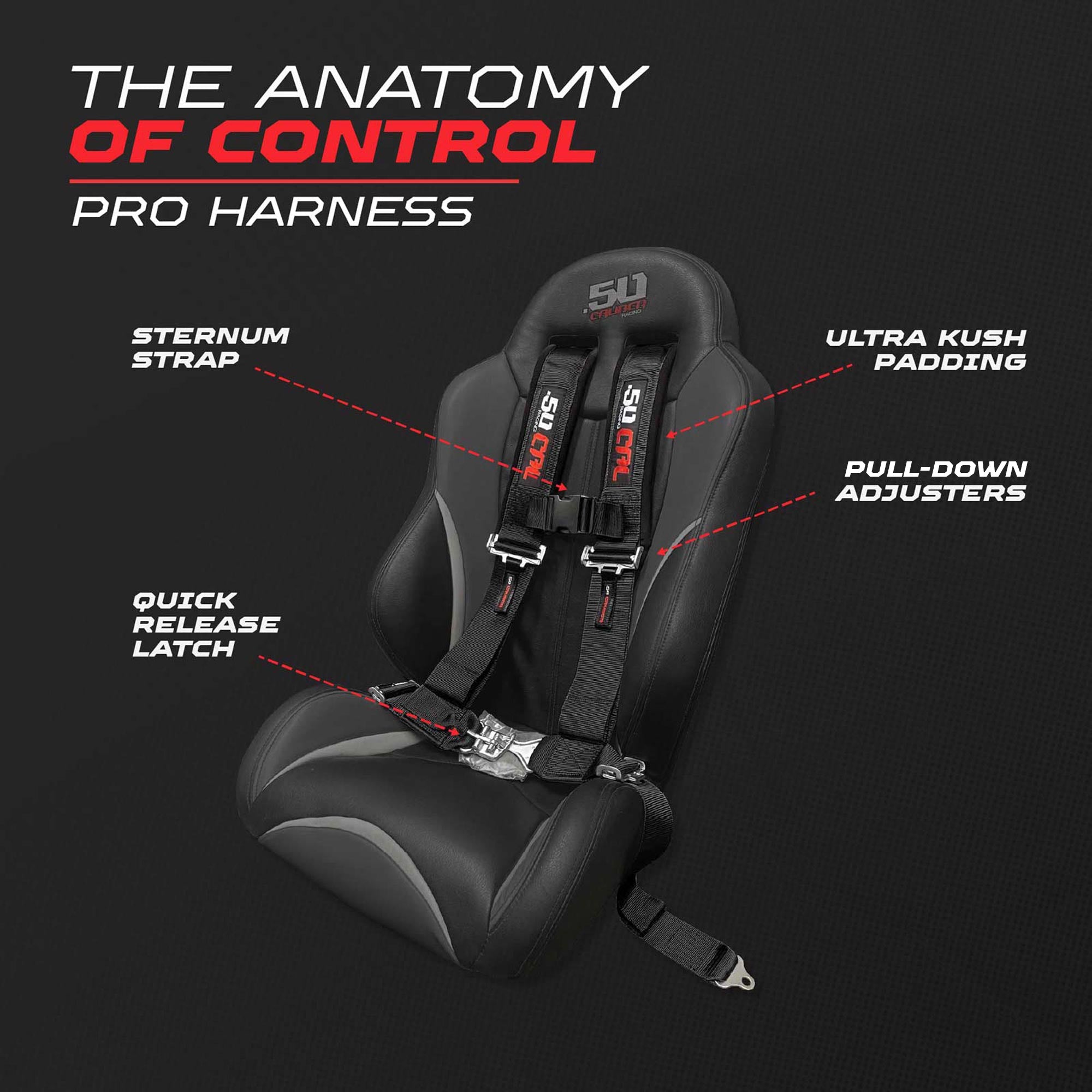 2" 4 Point Racing Harness – Pro Series Race Latch | 50 Caliber Racing