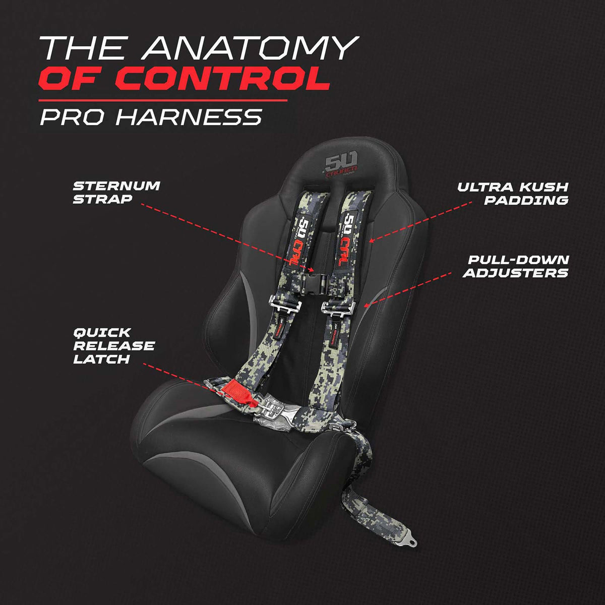 Pro Series 3" 4 point Harness Seat Belt 50 Caliber Racing
