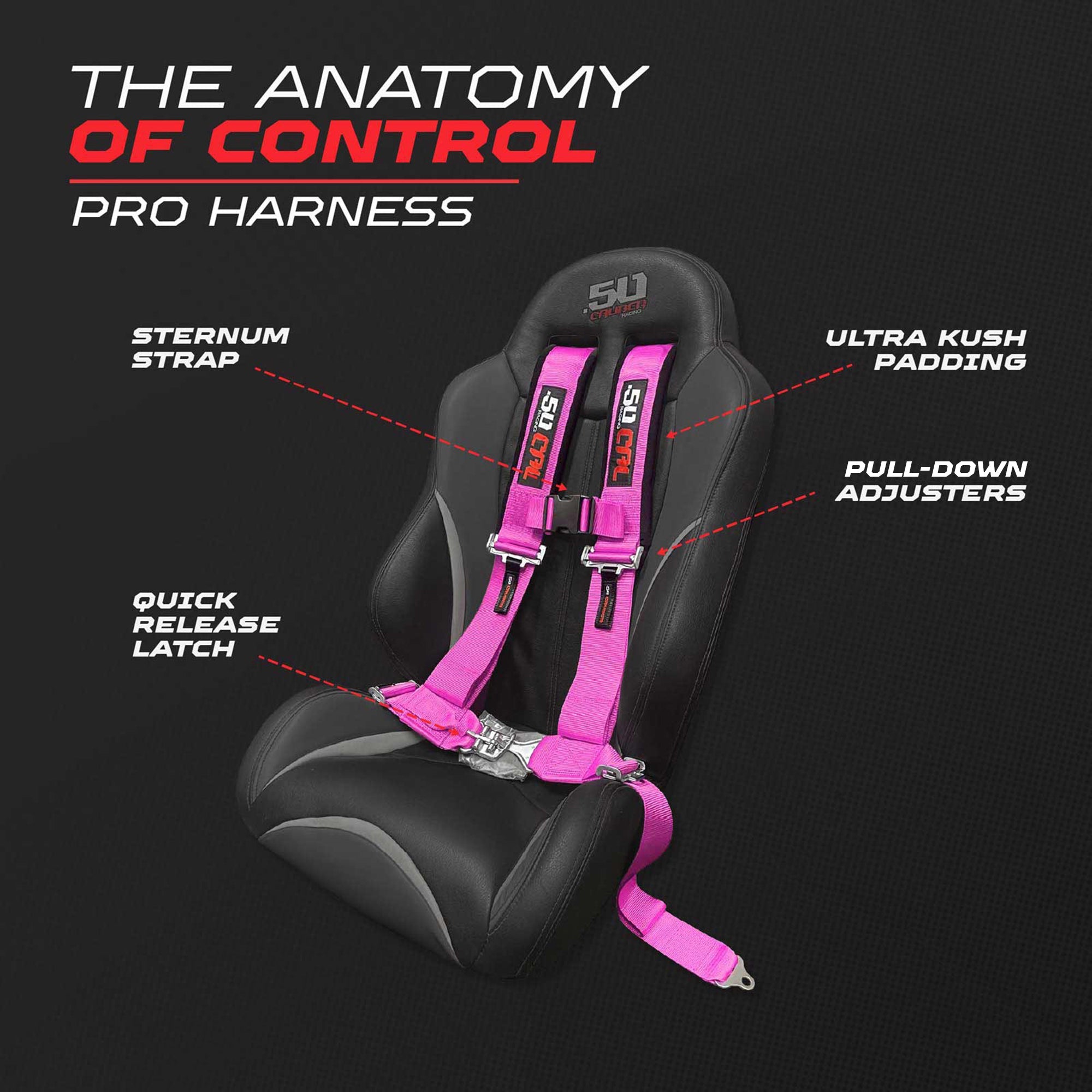 Pro Series 3" 4 point Harness Seat Belt 50 Caliber Racing