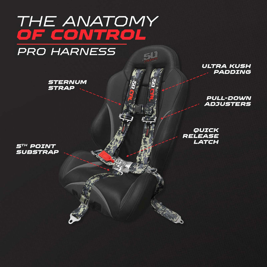 2" 5 Point Racing Harness – Pro Series Race Latch | 50 Caliber Racing