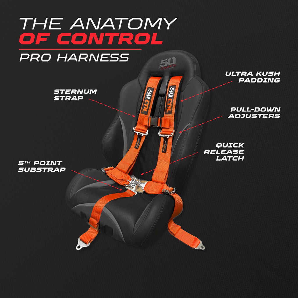 2" 5 Point Racing Harness – Pro Series Race Latch | 50 Caliber Racing