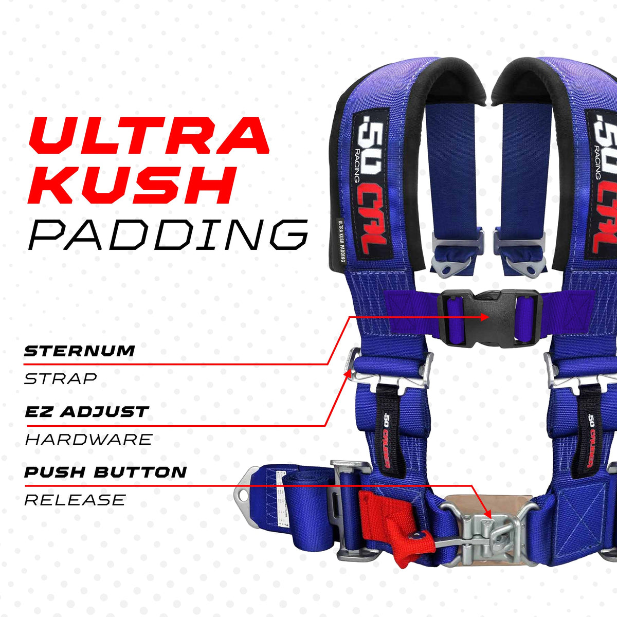 2" 4 Point Racing Harness – Pro Series Race Latch | 50 Caliber Racing