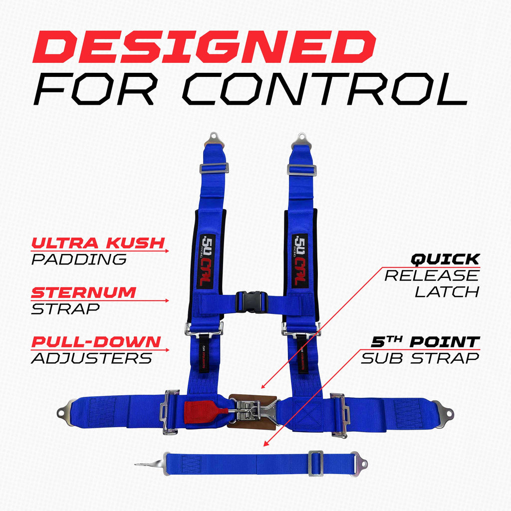 2" 5 Point Racing Harness – Pro Series Race Latch | 50 Caliber Racing