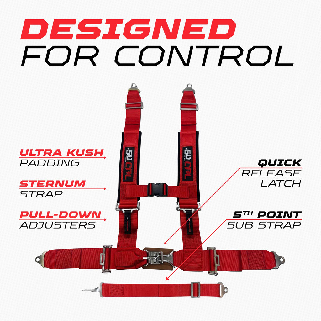 3" 5 Point Racing Harness – Pro Series Race Latch | 50 Caliber Racing