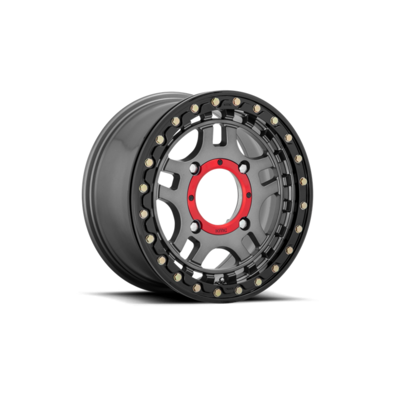 RECON UTV BEADLOCK GUN METAL W/ GLOSS BLACK RING 15X7 4/156 38MM